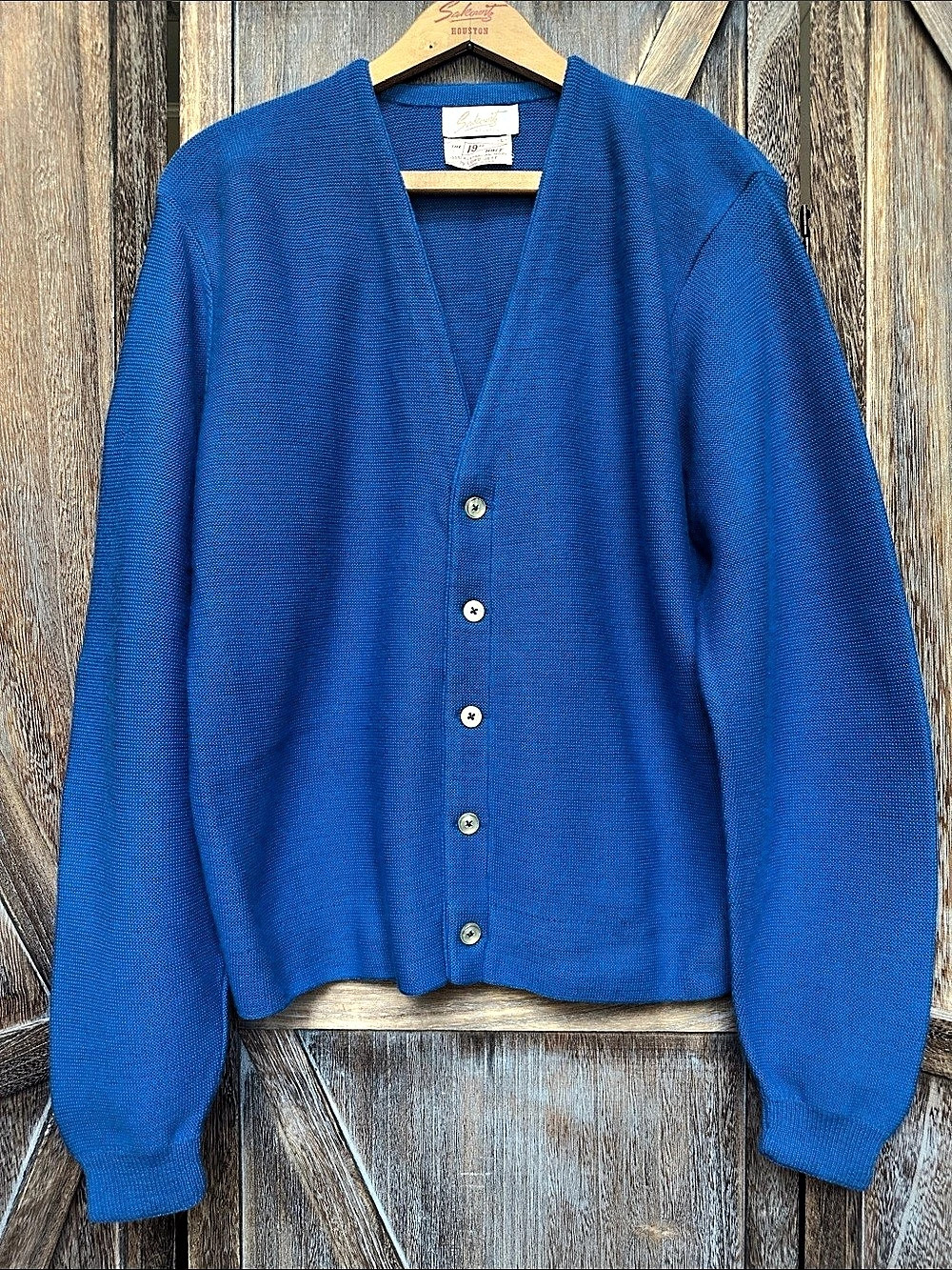 Sakowitz Houston Vintage Cardigan Sweater 100% Australian Wool The 19th Hole